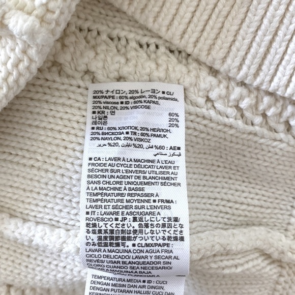 Banana Republic Chunky Cable Knit Crewneck Pullover Sweater , S White - Picture 13 of 13